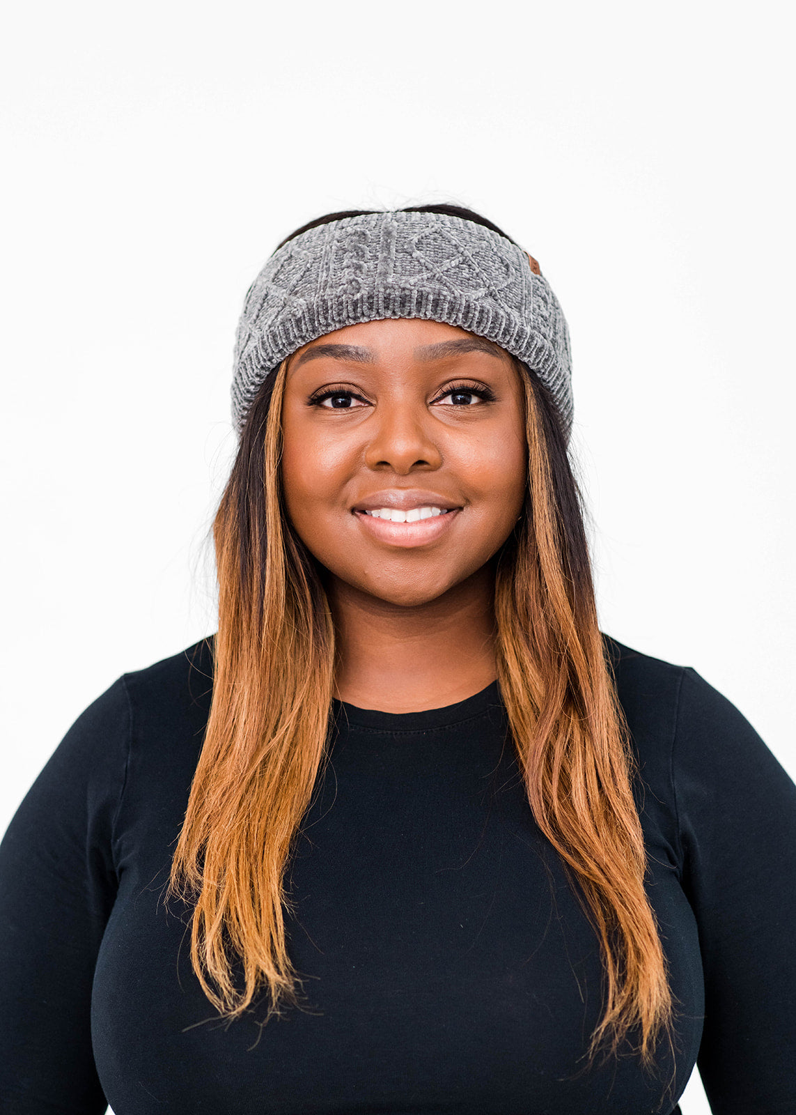 Recycled Headband - Chenille Knit Charcoal