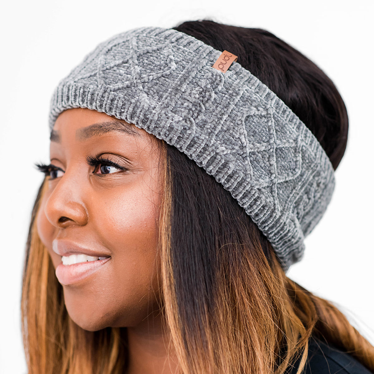 Recycled Headband - Chenille Knit Charcoal
