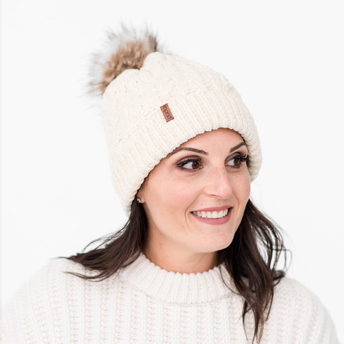 Recycled Beanie Hat - Chenille Knit Cloud