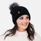 Recycled Beanie Hat - Chenille Knit Black