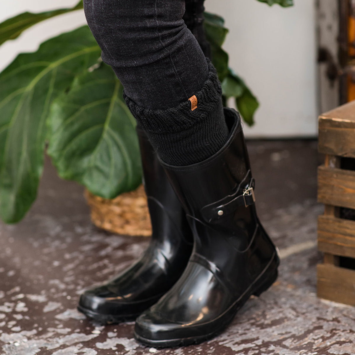 Black Recycled Boot Socks - Adult Tall