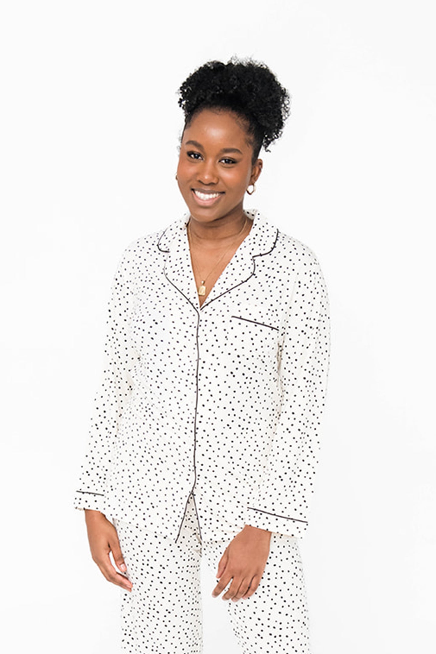 Korrah Pajama Shirt | Cloud with Black Dots