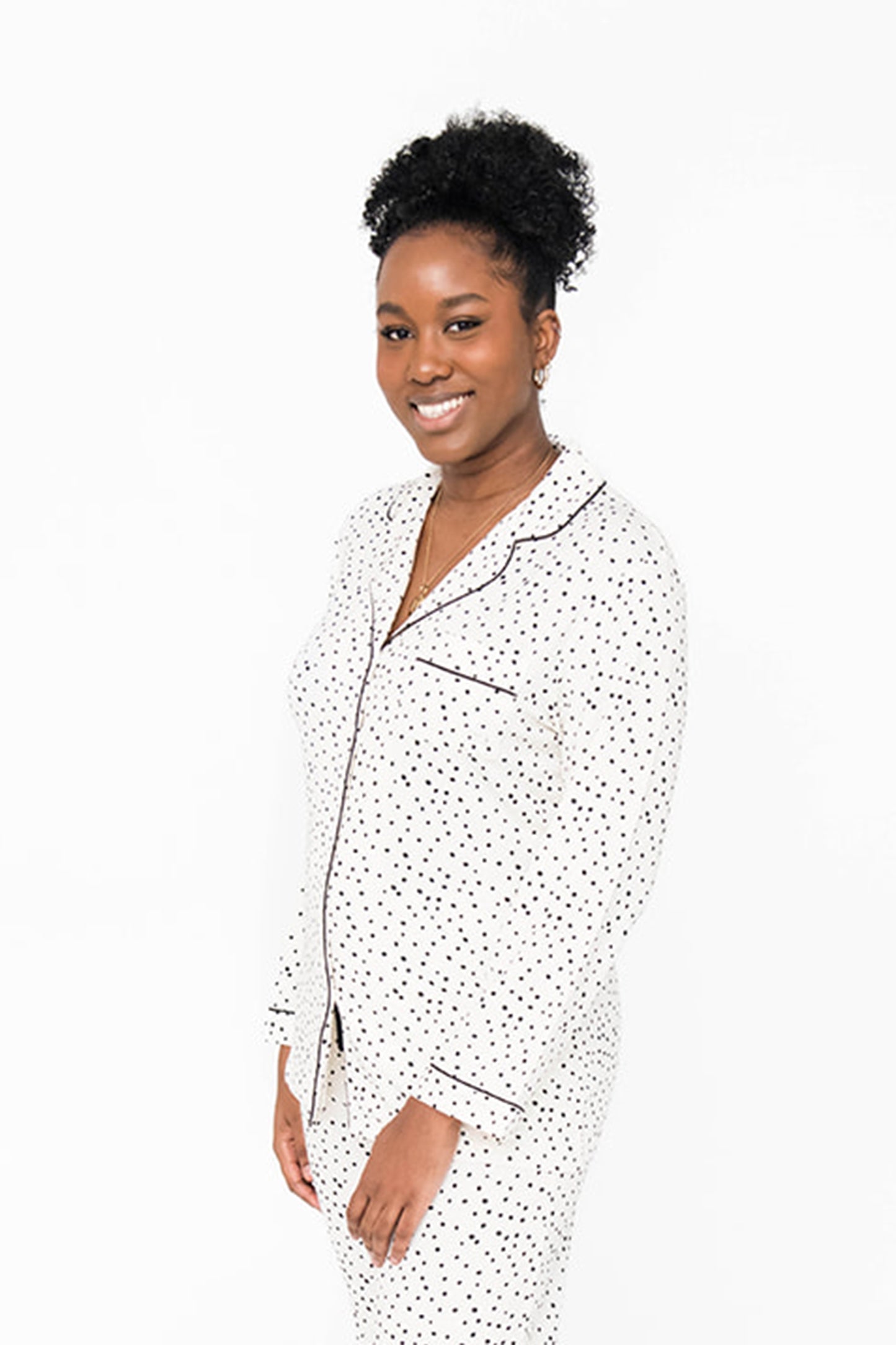 Korrah Pajama Shirt | Cloud with Black Dots