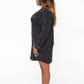 Gracie Sleep Dress | Black with Cloud Dots
