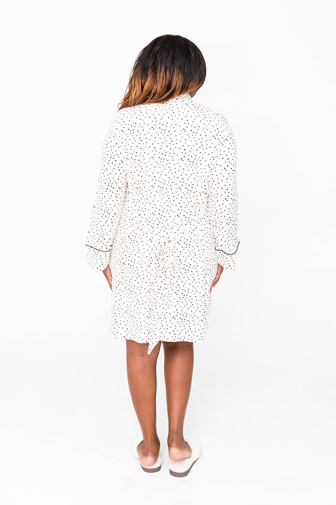 Dahlia Belted Kimono | Cloud with Black Dots