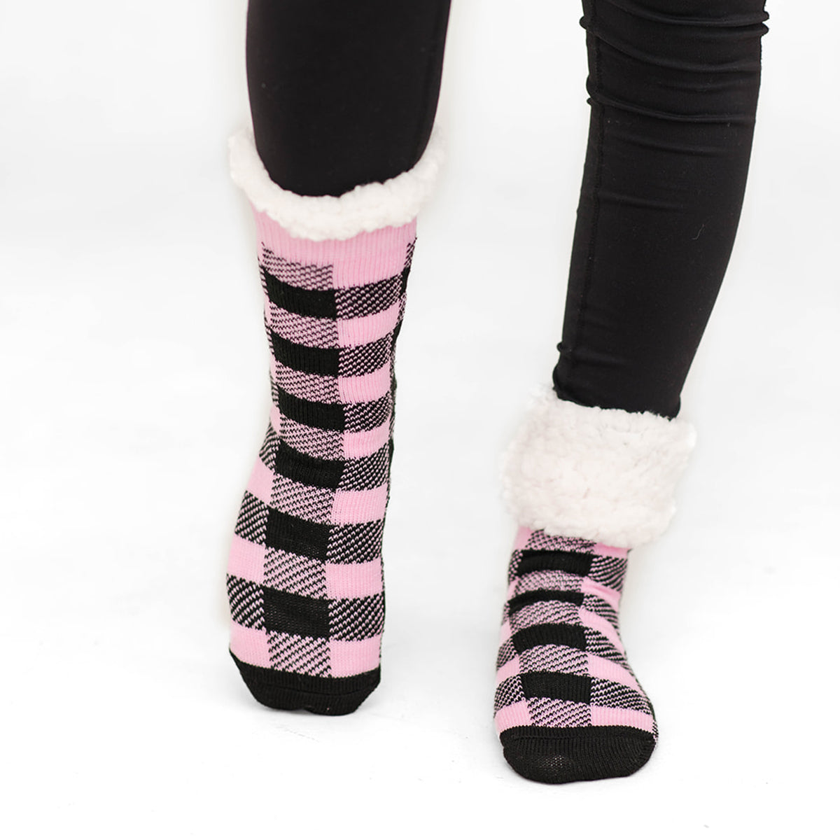 Lumberjack Candy Pink - Recycled Slipper Socks