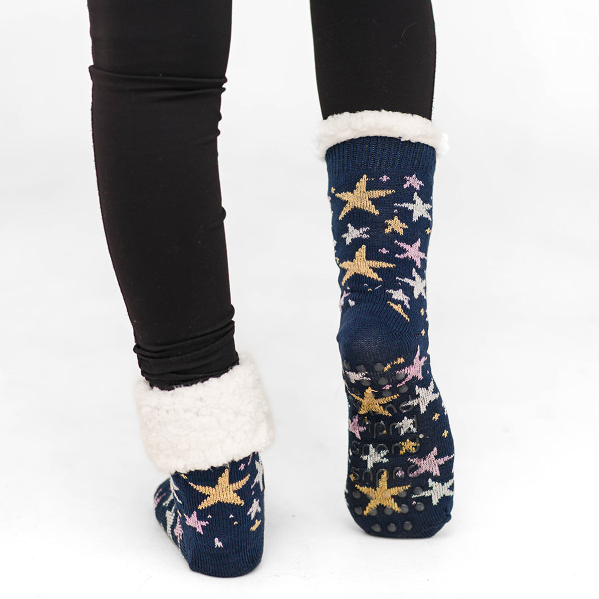 Navy blue slipper socks best sale