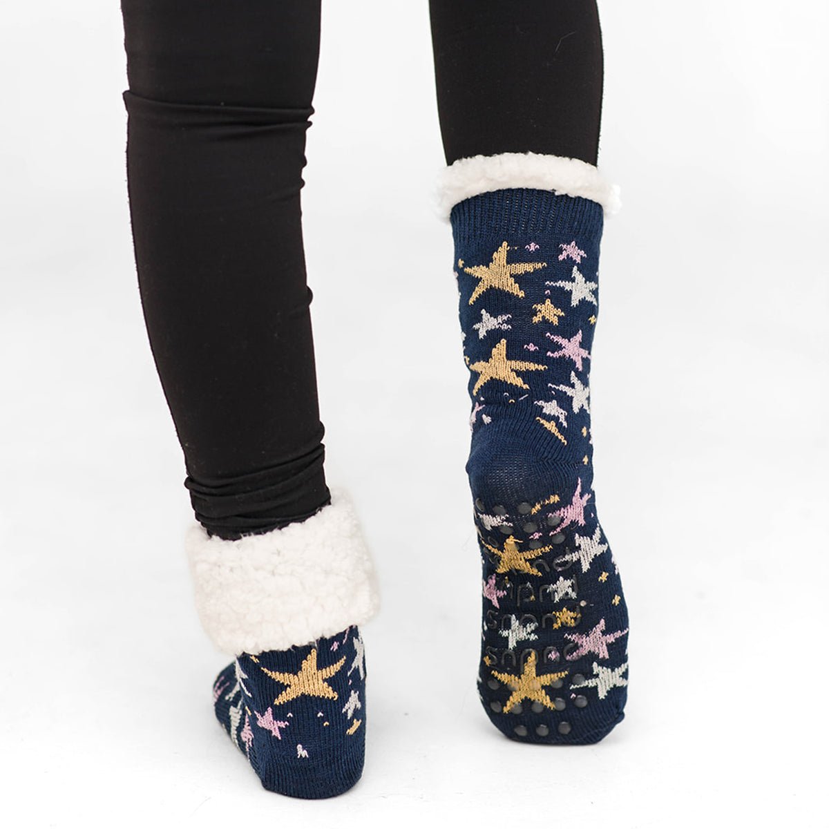 Twinkle Navy - Recycled Slipper Socks