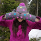 Pudus Classic Knit Winter Mittens for Women, Sherpa Fleece-Lined Warm Gloves Polka Dot - Mittens Adult