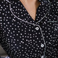 Gracie Sleep Dress | Black with Cloud Dots