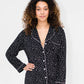 Korrah Pajama Shirt | Black with Cloud Dots