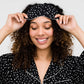 Jessie Eye Mask | Black with Cloud Dots