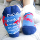 Pudus Cozy Winter Slipper Socks for Women and Men with Non-Slip Grippers and Faux Fur Sherpa Fleece - Adult Regular Fuzzy Socks Lobster Blue - Classic Slipper Socks