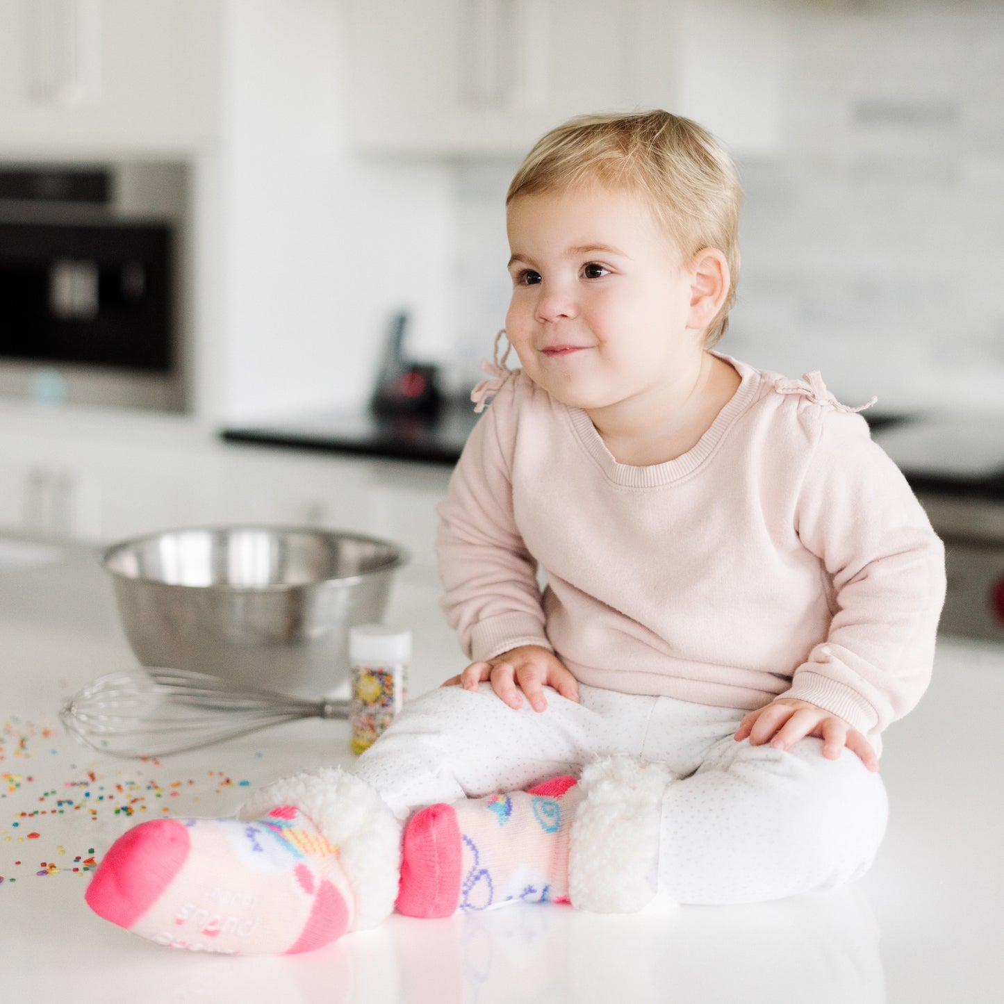 Toddler Classic Slipper Socks | Unicorn Pink