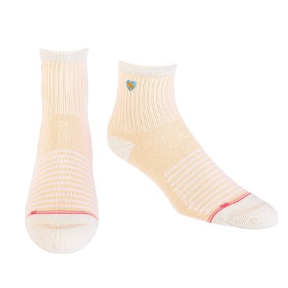 Bamboo Socks | Uptown Quarter Crew | A Line In The Sand Peach