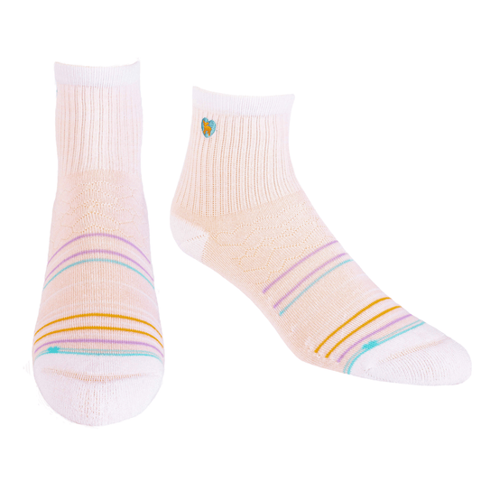 Bamboo Socks | Uptown Quarter Crew | Seaside Pink