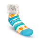 Pudus Cozy Winter Slipper Socks for Women and Men with Non-Slip Grippers and Faux Fur Sherpa Fleece - Adult Regular Fuzzy Seashore - Classic Slipper Sock