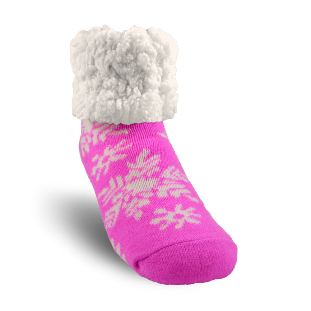 Kids Classic Slipper Sock | Snowflake Pink