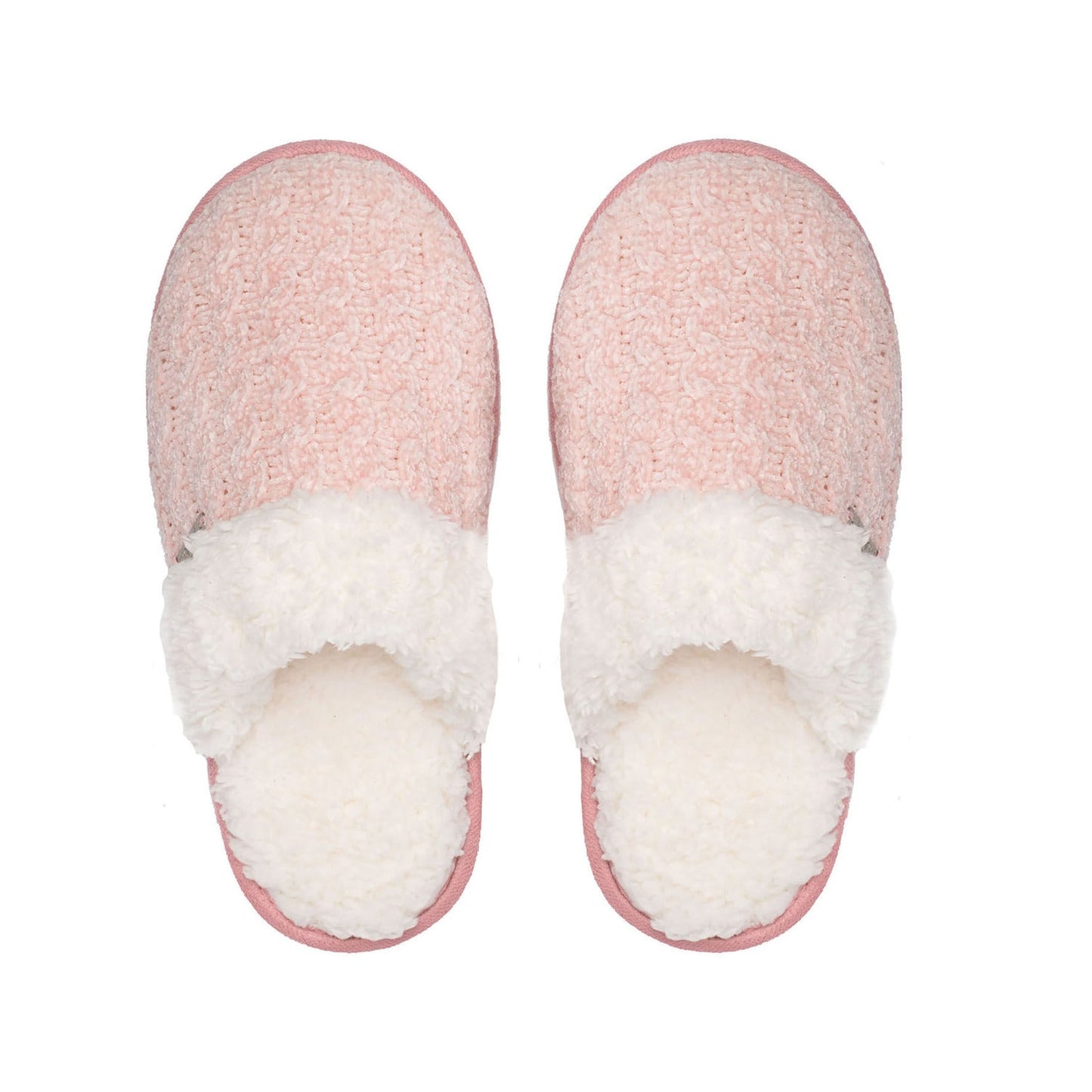 Indoor Sole Recycled Slippers - Pink Chenille