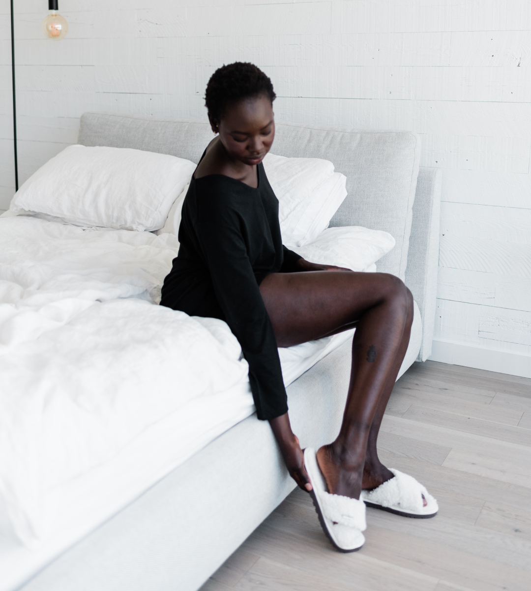 White criss cross discount slippers