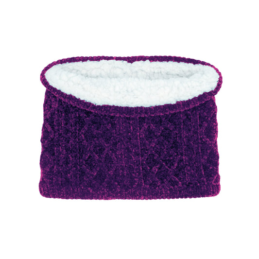 Chenille Knit Snood Neck Warmer | Purple