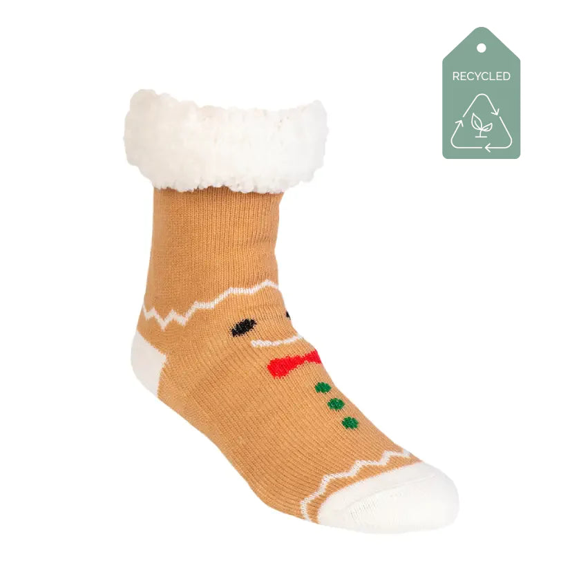 Christmas Gingerbreads - Recycled Slipper Socks