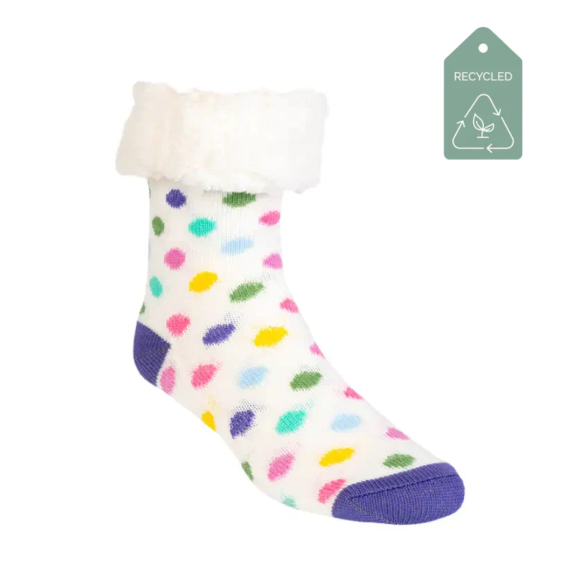 Polka Dot Cloud - Recycled Slipper Socks
