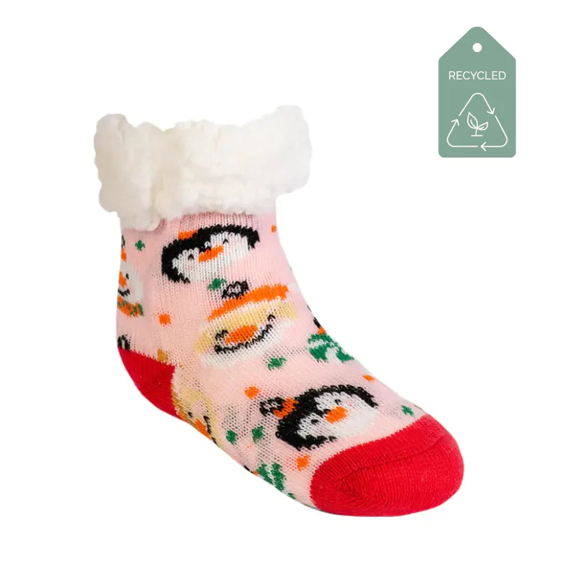Santa Pink - Recycled Slipper Socks
