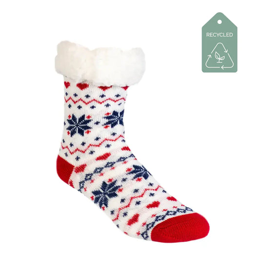 Ugly Sweater Eggnog - Recycled Slipper Socks