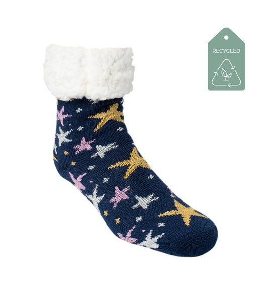 Twinkle Navy - Recycled Slipper Socks