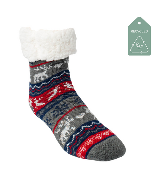 Ugly Sweater Silent Night - Recycled Slipper Socks