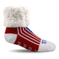 Pudus Cozy Winter Slipper Socks for Women and Men with Non-Slip Grippers and Faux Fur Sherpa Fleece - Adult Regular Fuzzy Socks USA Pride - Classic Slipper Sock