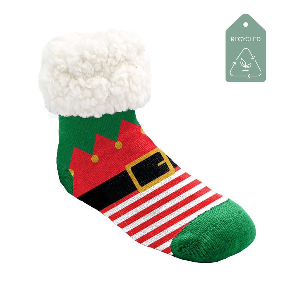 Christmas Elf - Kids & Toddler Recycled Slipper Socks