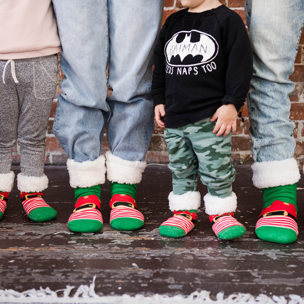 Christmas Elf - Kids & Toddler Recycled Slipper Socks