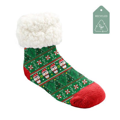 Christmas Penguin - Kids & Toddler Recycled Slipper Socks