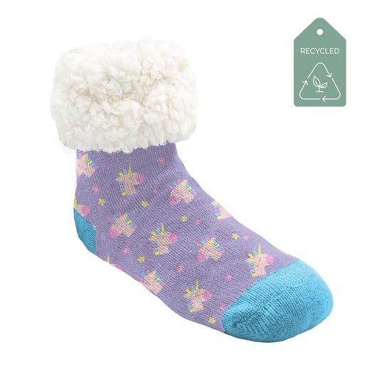 Unicorn Lavender - Kids & Toddler Recycled Slipper Socks