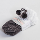Chenille Knit Holiday Charcoal - Kids Recycled Slipper Socks
