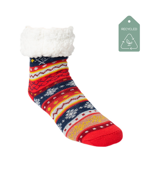 Whistler Apple Red - Recycled Slipper Socks