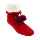 Cable Knit Classic Slipper Socks | Red