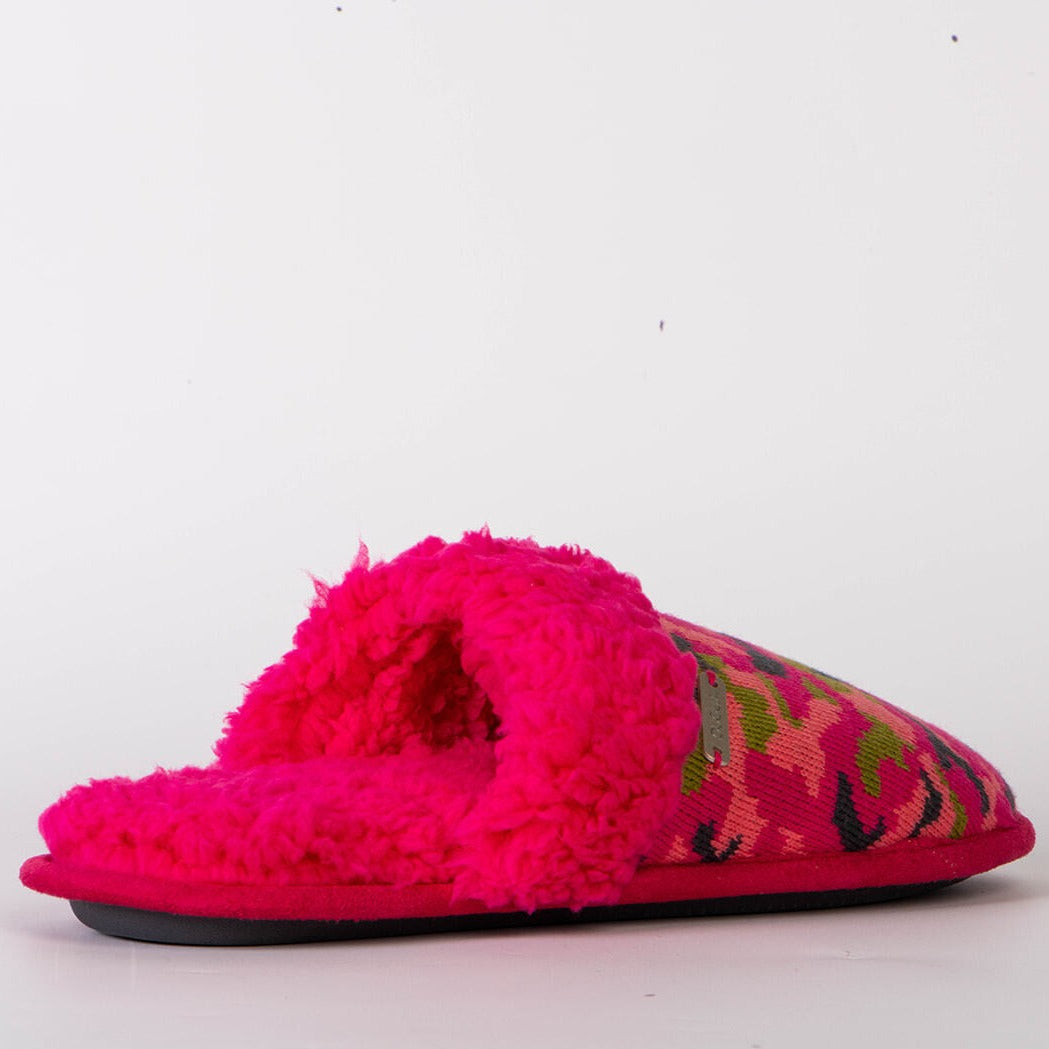 Bright Collection Creekside Slide Slippers | Camo Pink