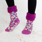 Bright Classic Slipper Socks | Purple Leopard