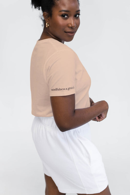 Lilac Classic T-Shirt | Mindfulness x Gratitude | Apricot
