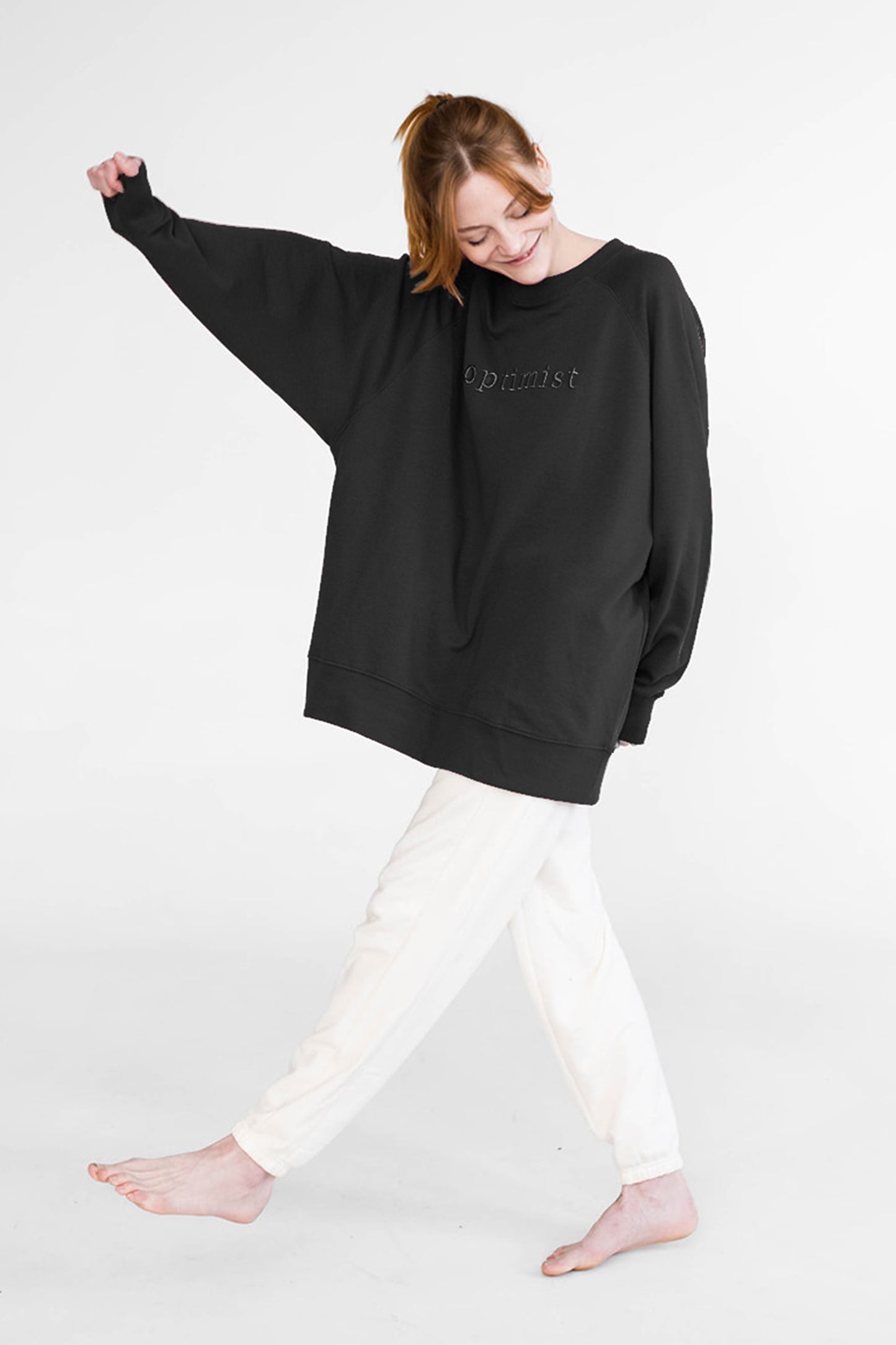 Olivia Oversized Sweatshirt | Optimist | Black