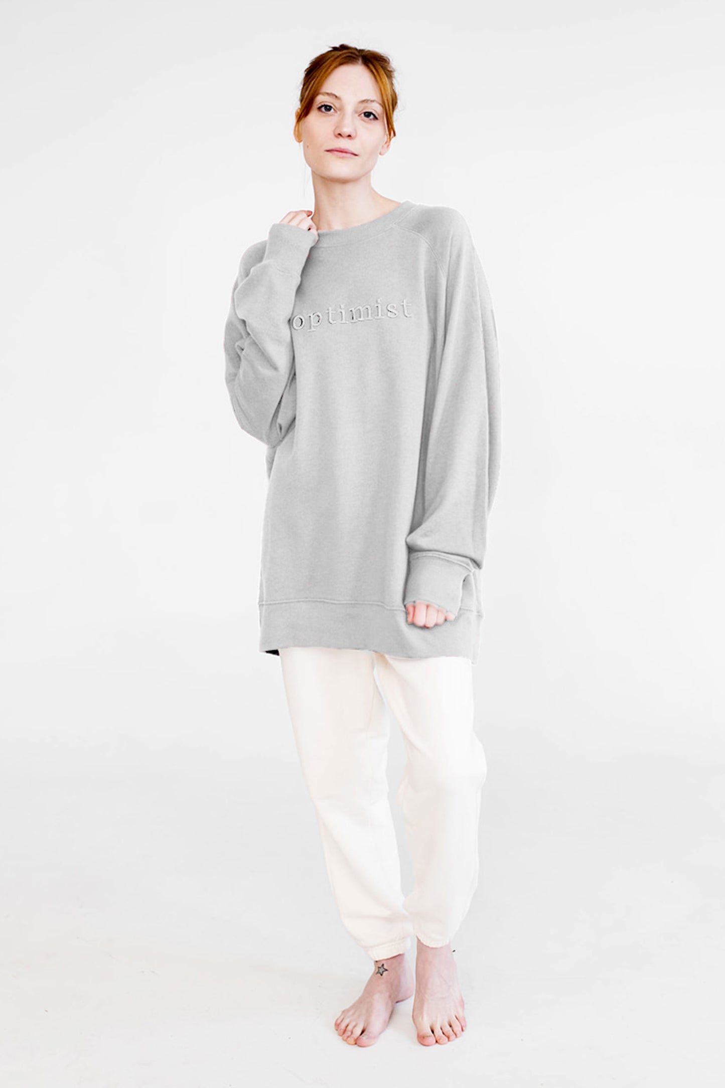 Olivia Oversized Sweatshirt | Optimist | Pebble Grey