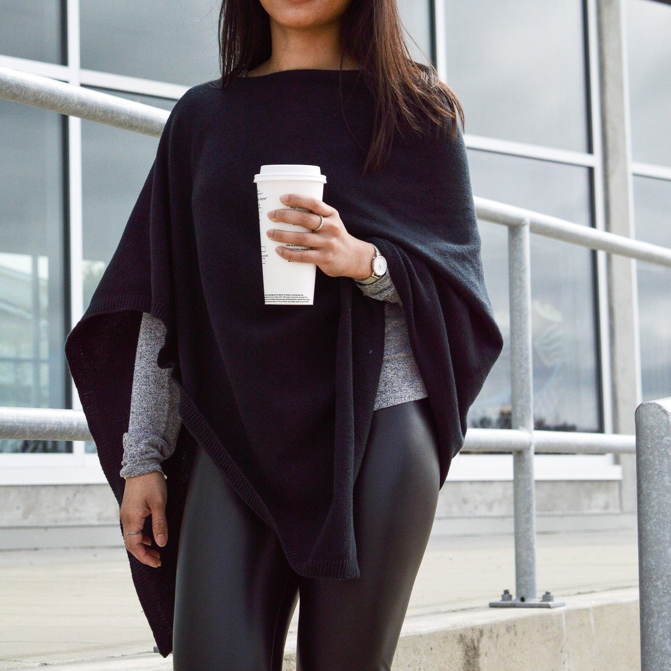 Black Poncho Sweater Women s Shawls Wraps Pudus Lifestyle Co
